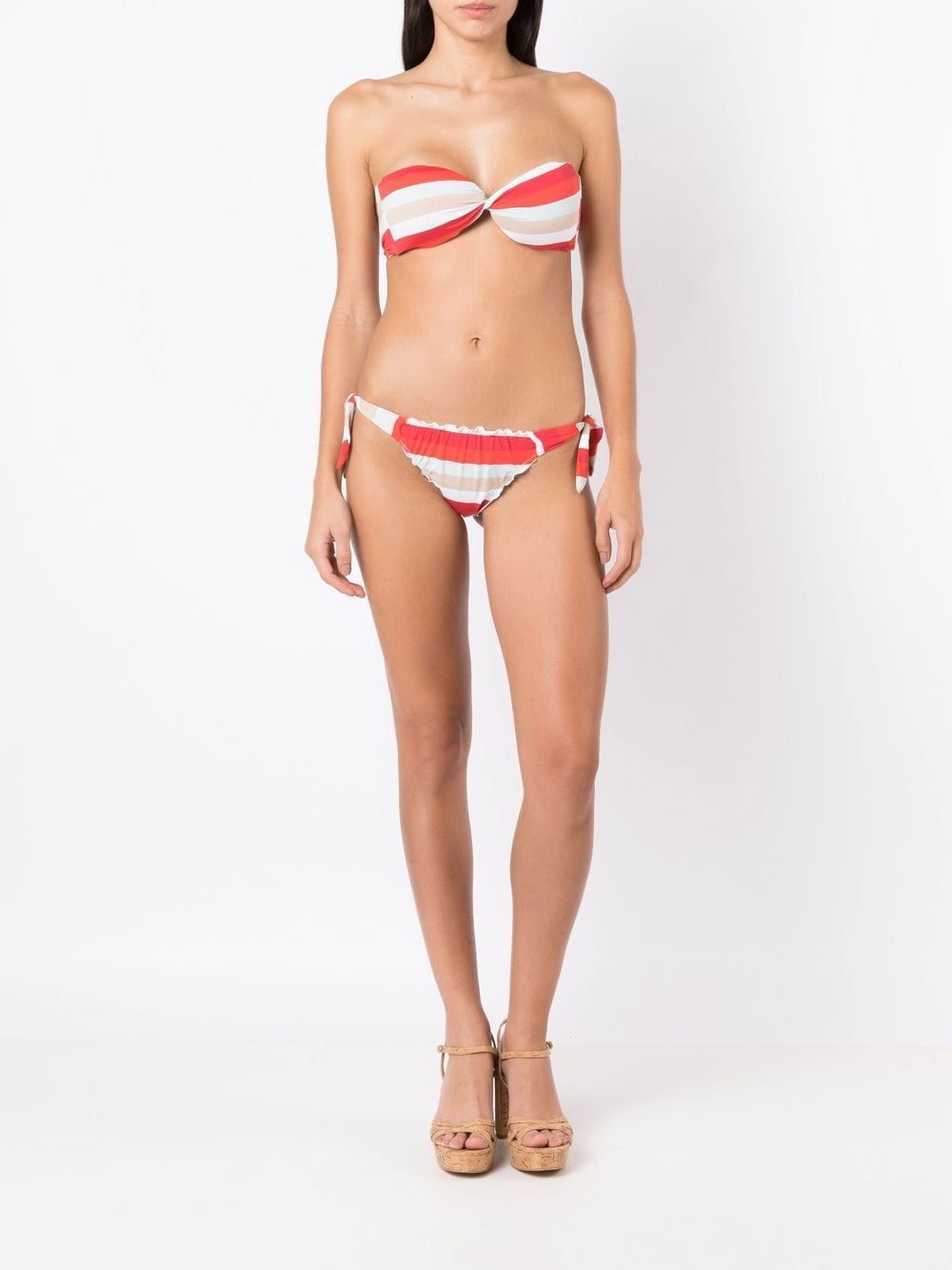 Amir Slama Striped Detachable Straps Bikini Set Farfetch