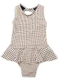 Amir Slama spot-print peplum swimsuit - Neutrals