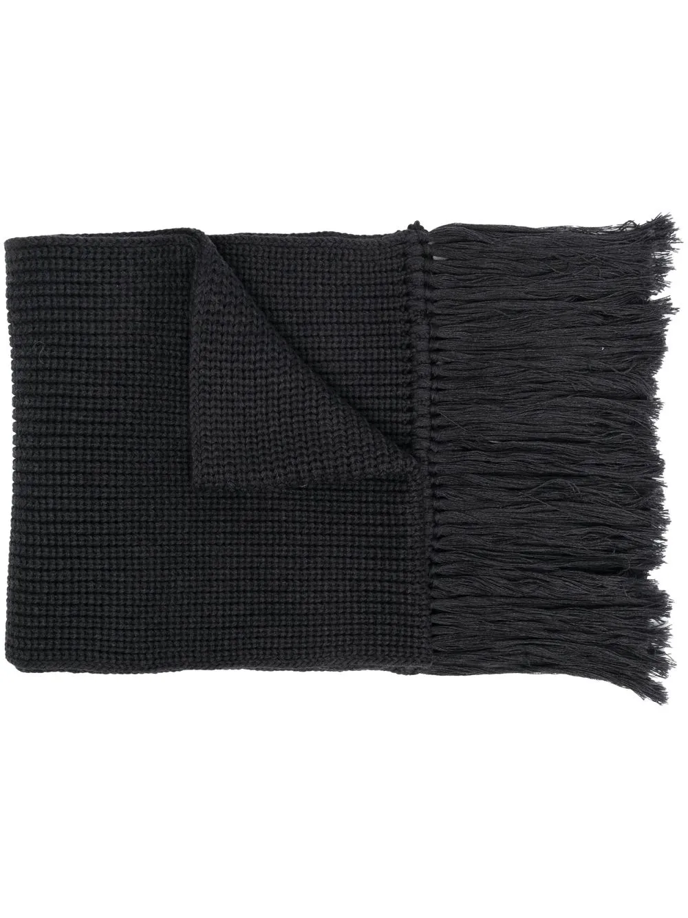 

Fabiana Filippi fringe-detail ribbed-knit scarf - Grey