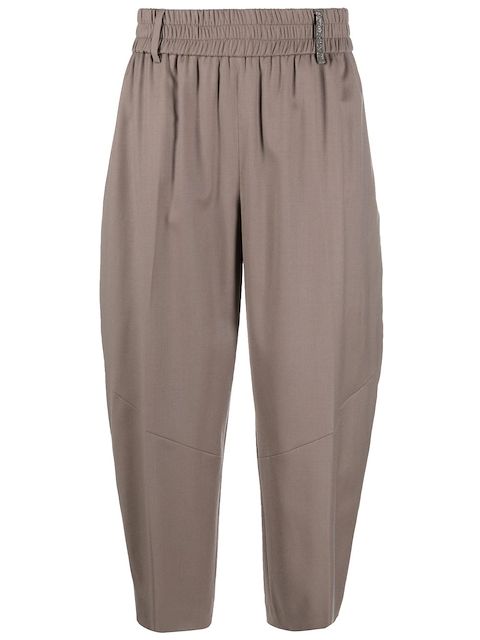 Fabiana Filippi pressed-crease elasticated-waist cropped trousers 
