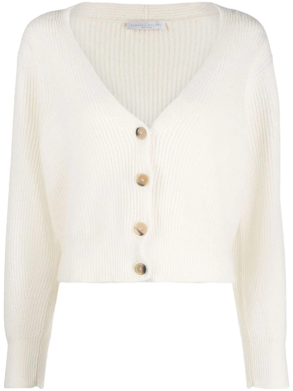 

Fabiana Filippi ribbed-knit cropped cardigan - White