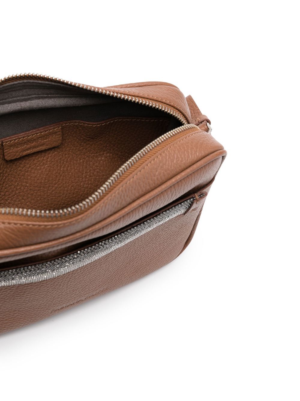 Shop Fabiana Filippi Calf-leather Satchel Bag In Brown