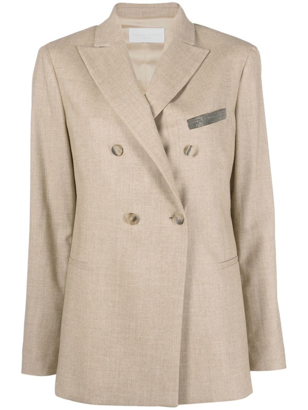 

Fabiana Filippi pocket detail double-breasted blazer - Neutrals