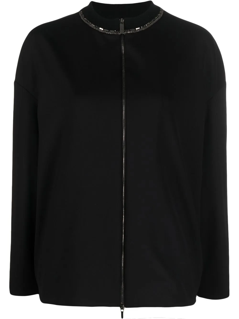 

Fabiana Filippi crystal embellished zip-up jacket - Black