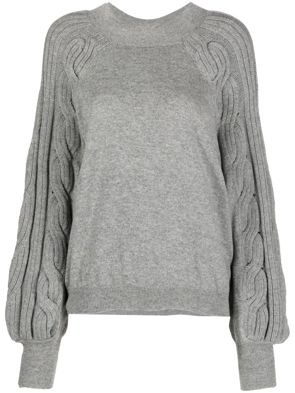 

Fabiana Filippi cable-knit puff-sleeve cardigan - Grey