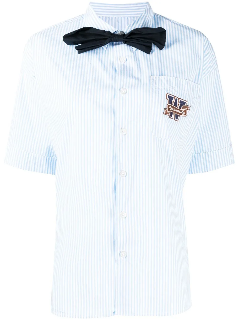 

CHOCOOLATE bow-detail striped shirt - Blue