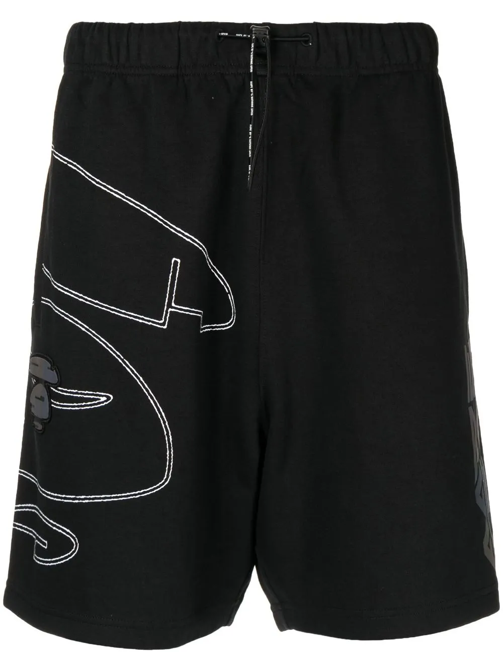 

AAPE BY *A BATHING APE® graphic-print track shorts - Black