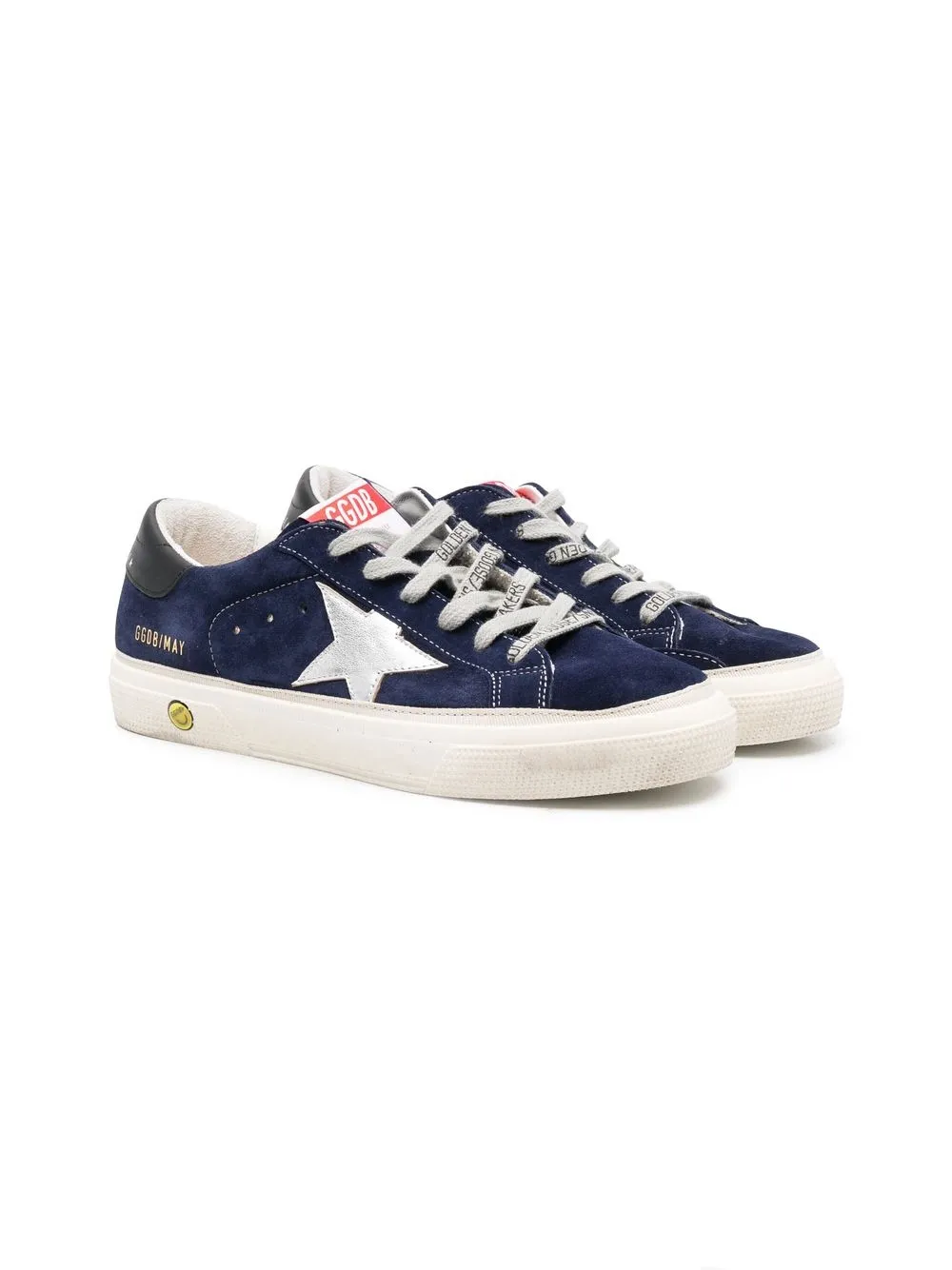 

Golden Goose Kids tenis bajos con logo y agujetas - Azul