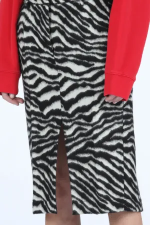 Zebra-Print Pencil Skirt