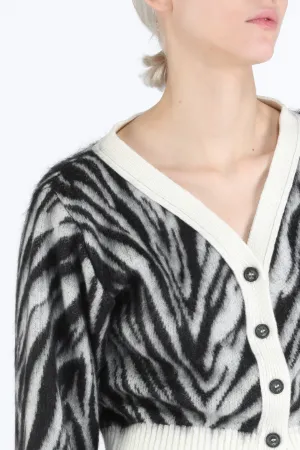 Zebra-Jacquard Cardigan