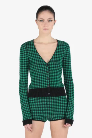 Checked Cardigan