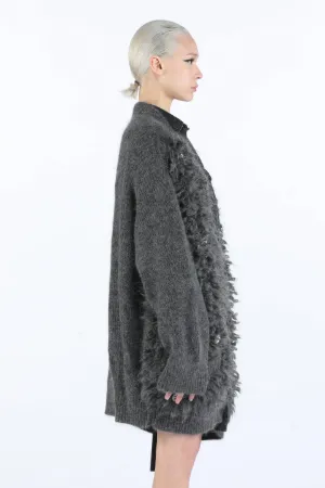 Crystal-Embellished Oversized Cardigan