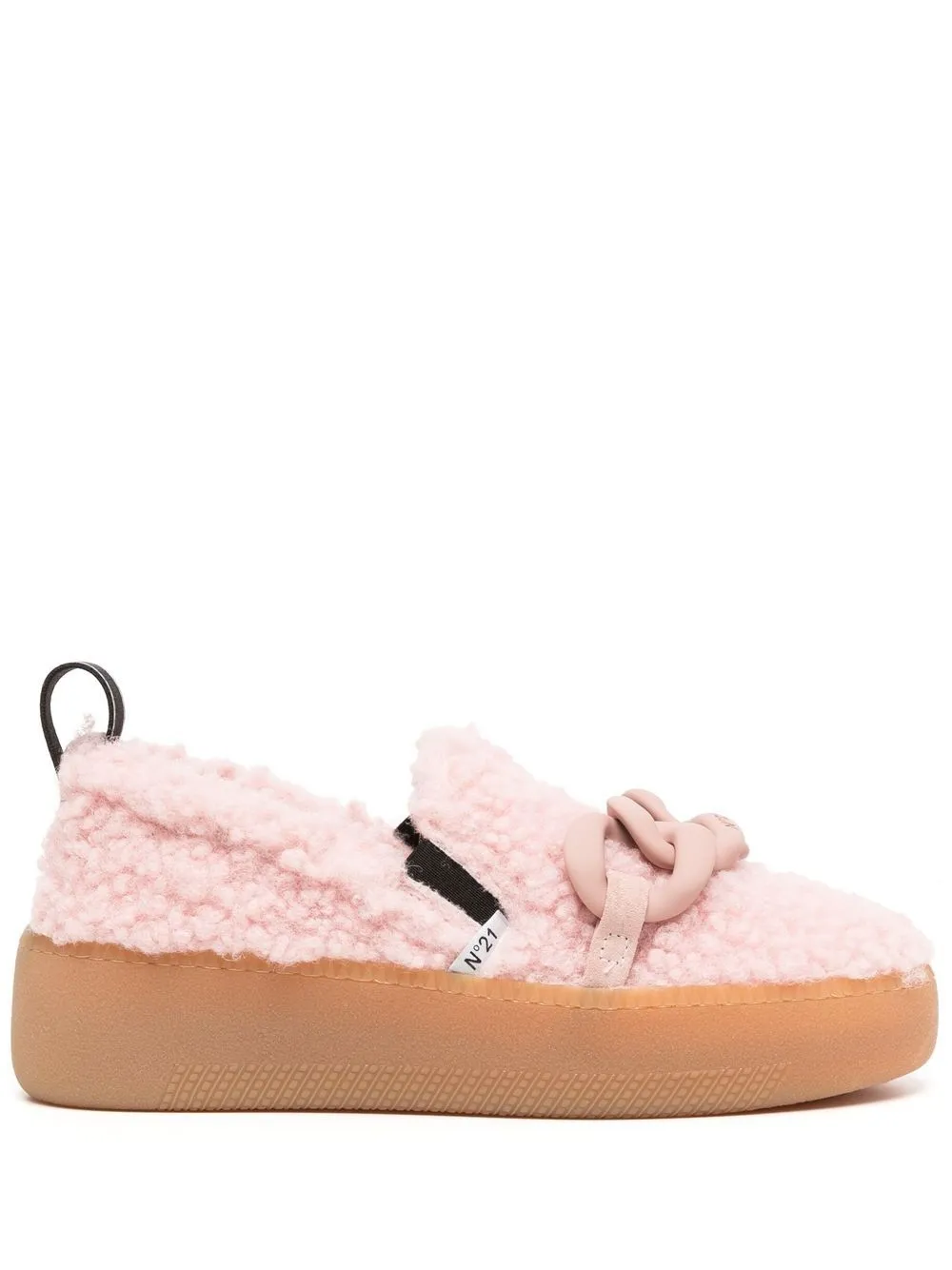 

Nº21 faux-shearling flatform shoes - Neutrals