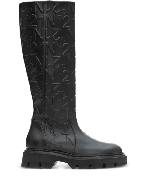 Nº21 logo-embossed leather boots
