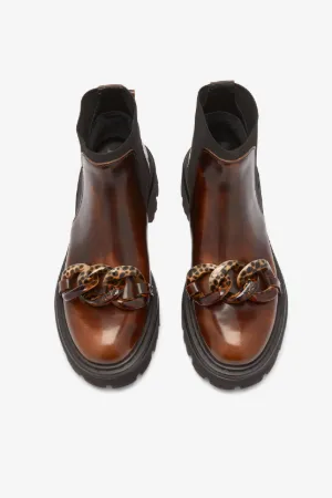 Chunky Chain-Embellished Boots