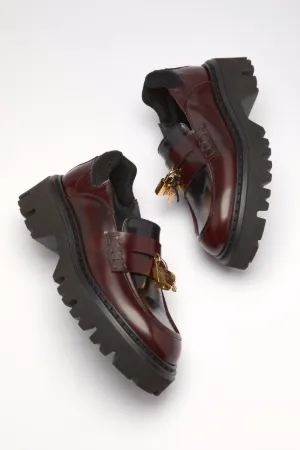 Lock-Embellished Loafers