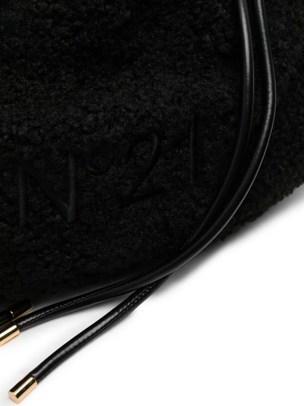 N°21 Fleece-textured Tote Bag In Black