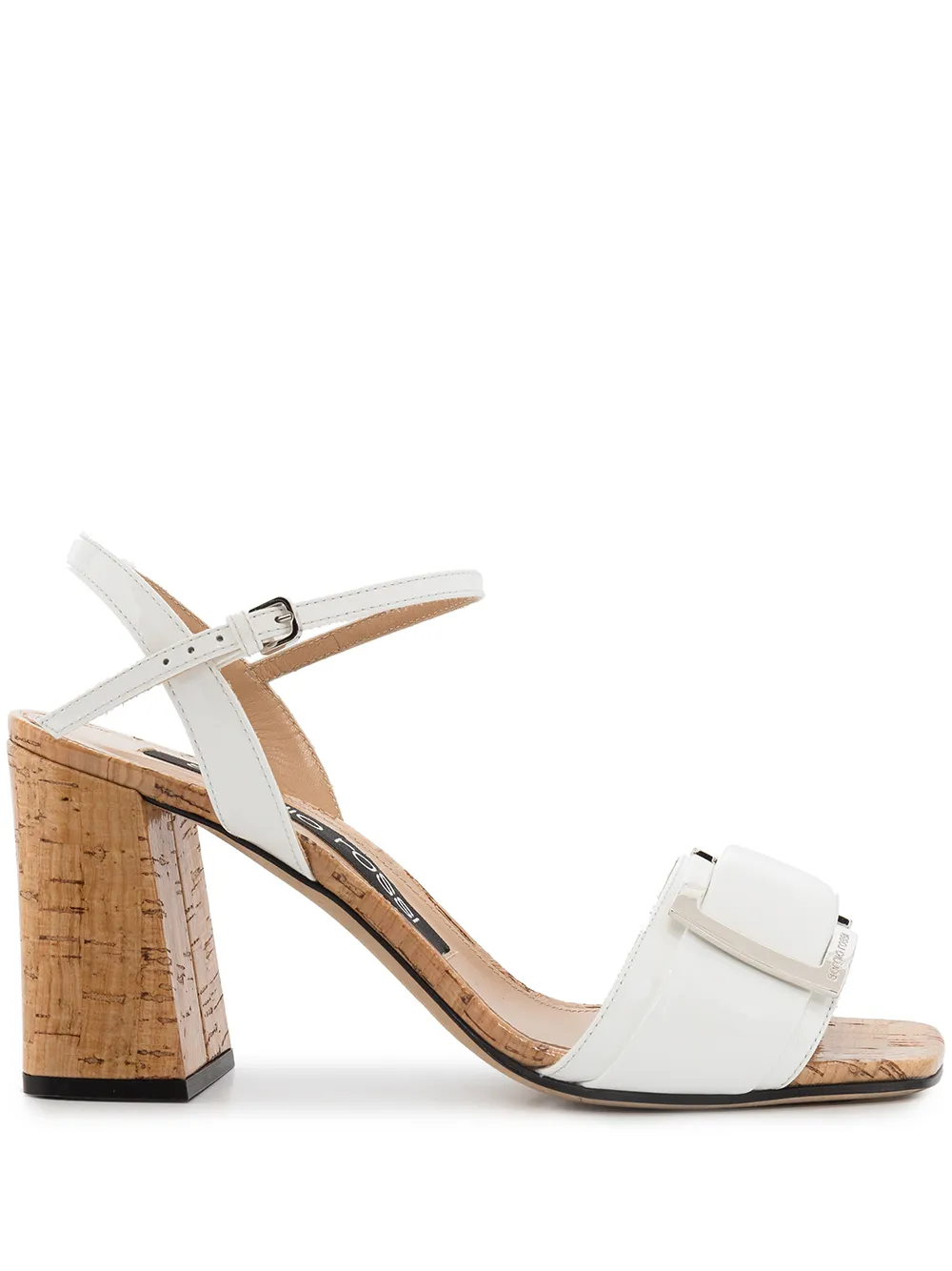 

Sergio Rossi 80mm patent-leather strappy sandals - White