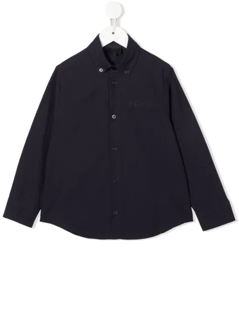 Fay Kids embroidered logo button-collar shirt