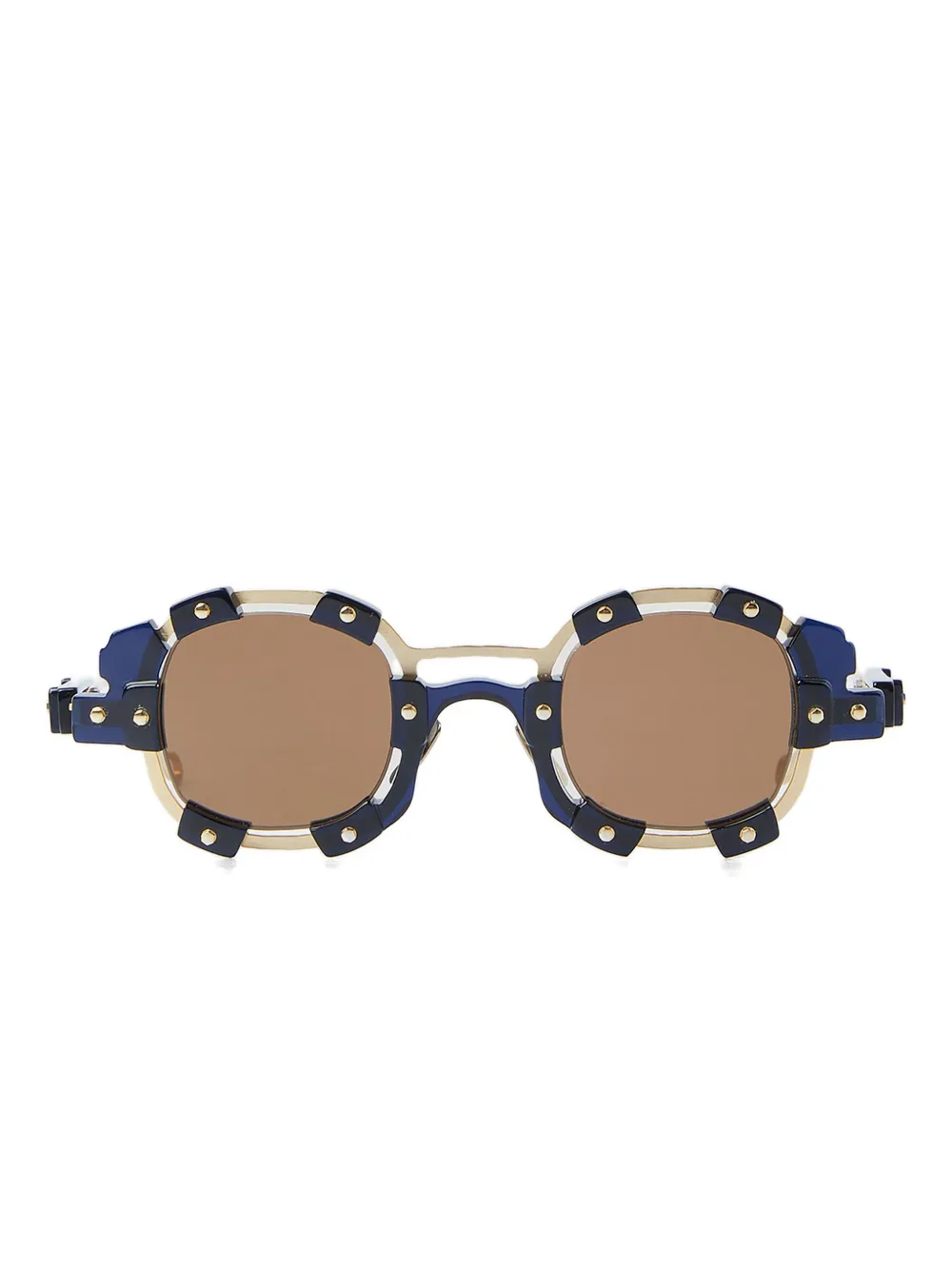 Kuboraum square studded sunglasses Blauw