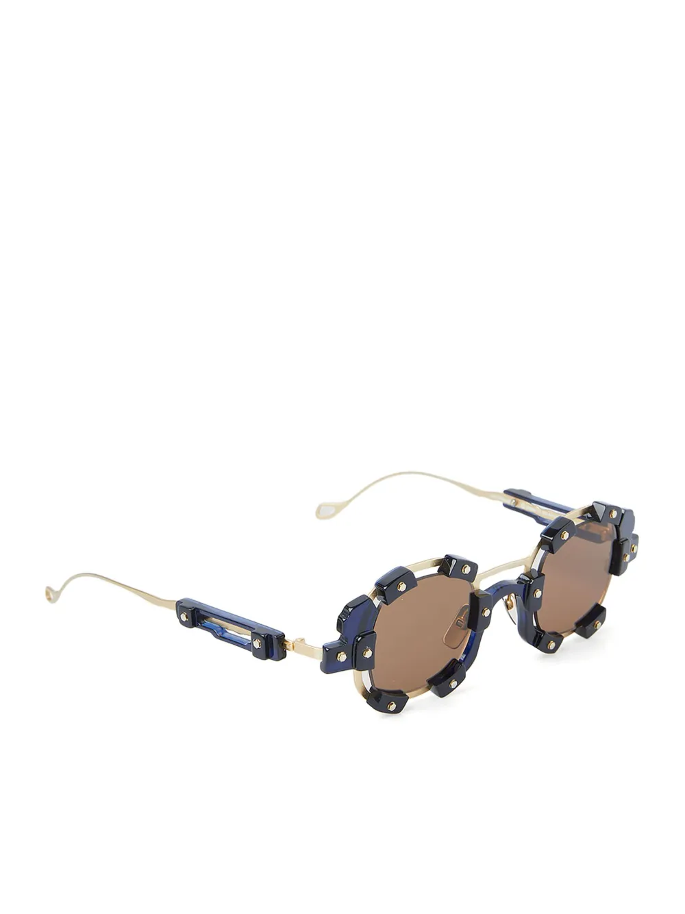 Kuboraum Zonnebril met vierkant montuur en studs - Blauw