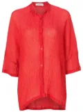 Amir Slama crinckled-finish silk shirt - Red