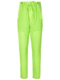 Amir Slama crinkle-effect silk trousers - Green