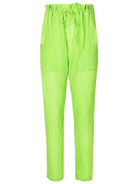 Amir Slama crinkle-effect silk trousers