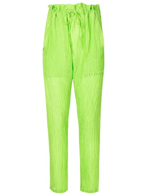 Pantalon en soie à effet froissé - Amir Slama - Modalova