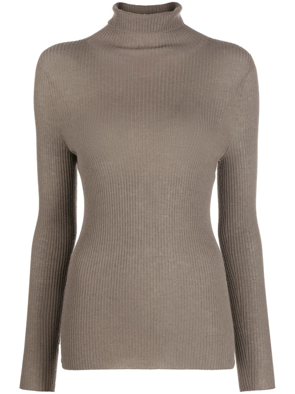ribbed-knit roll-neck top