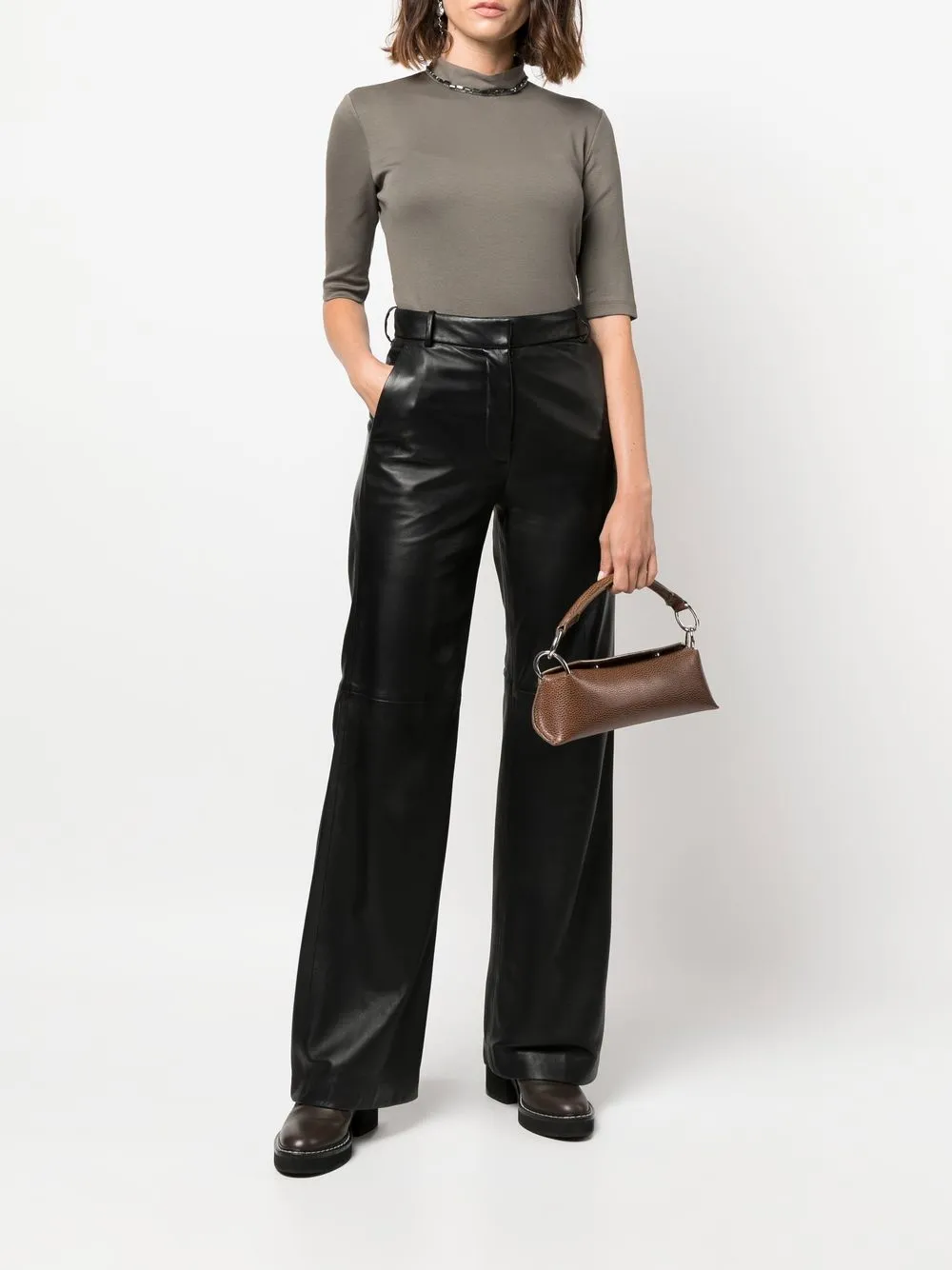 Fabiana Filippi T-shirt met V-hals - Grijs