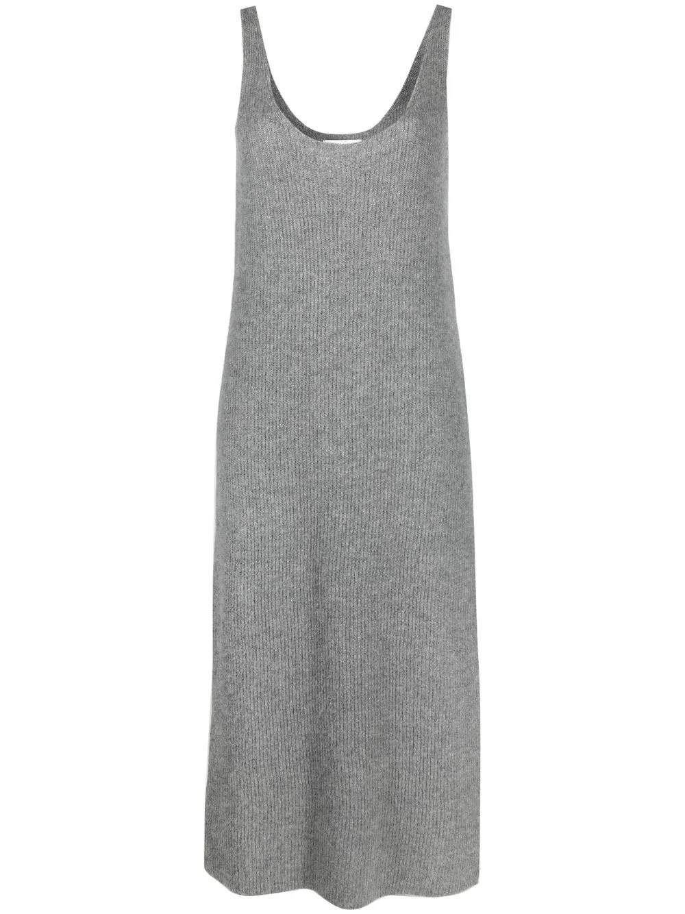 

Fabiana Filippi vestido midi tejido de canalé - Gris