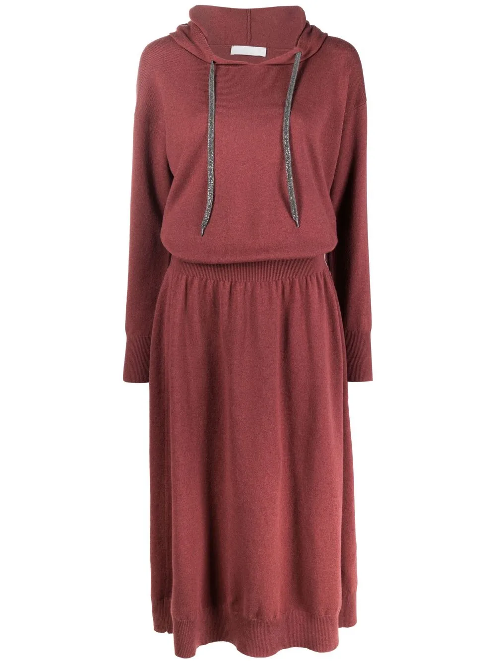 

Fabiana Filippi hooded knit midi dress - Red