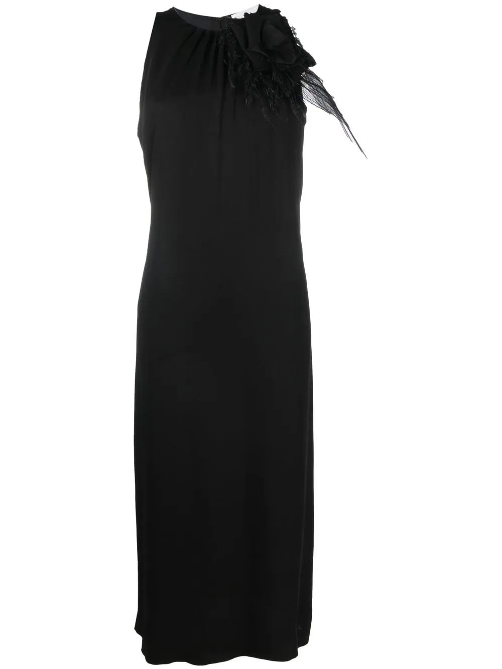 

Fabiana Filippi feather embellished shift dress - Black