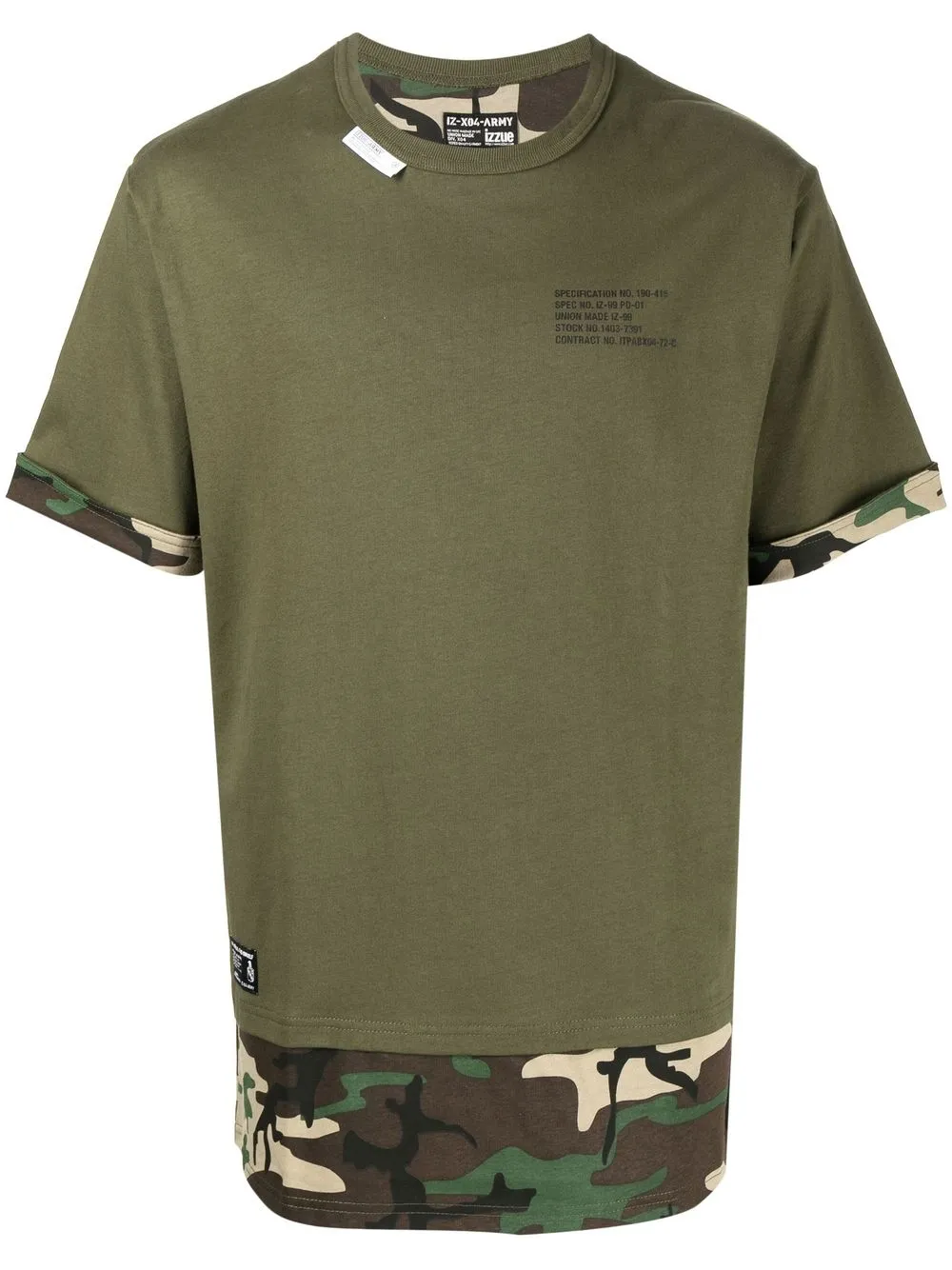 

izzue playera con motivo militar - Verde