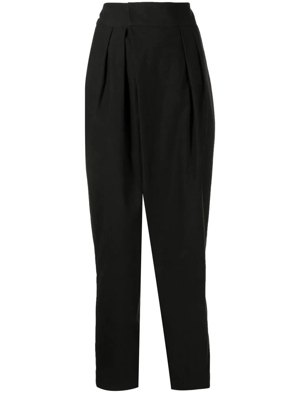 

Uma Wang pantalones tapered con detalles de pinzas - Negro