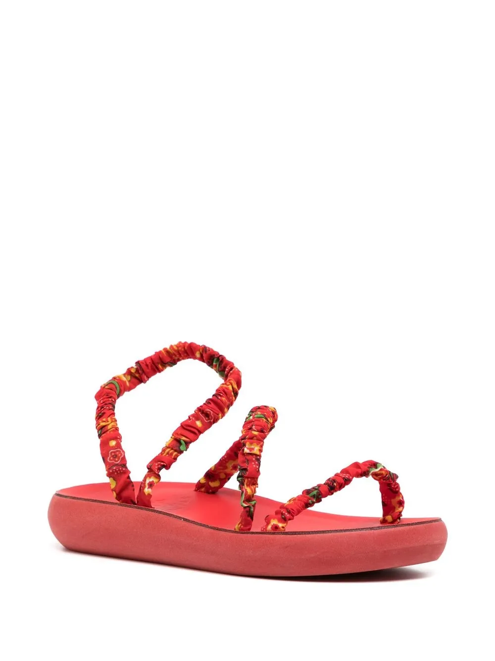 Ancient Greek Sandals Scrunchie sandalen met plateauzool - Rood