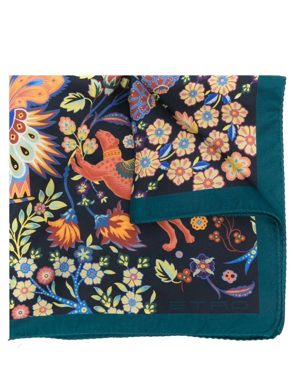 

ETRO floral-print silk scarf - Blue