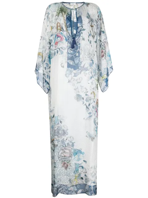 graphic-print long-sleeve dress