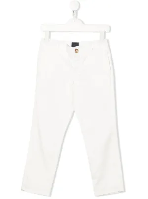 Bianco Farfetch Bambina Abbigliamento Pantaloni e jeans Pantaloni Pantaloni chinos Chino slim 