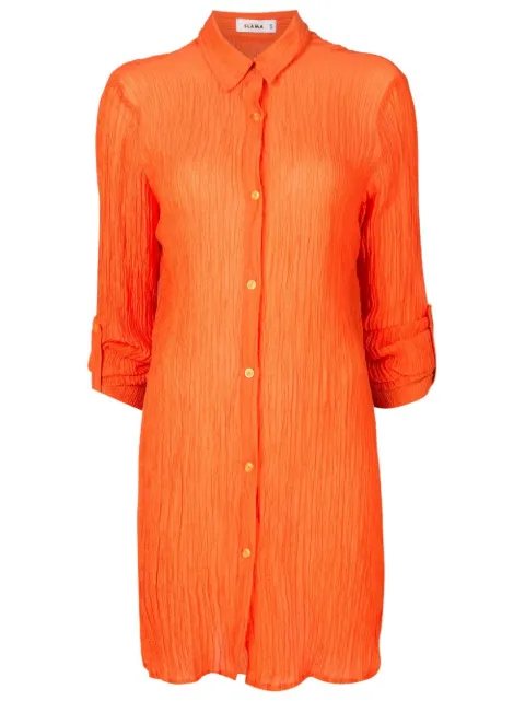 Amir Slama crinkle-finish shirt dress