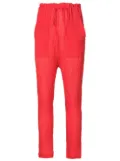 Amir Slama crinkle-effect silk trousers - Red