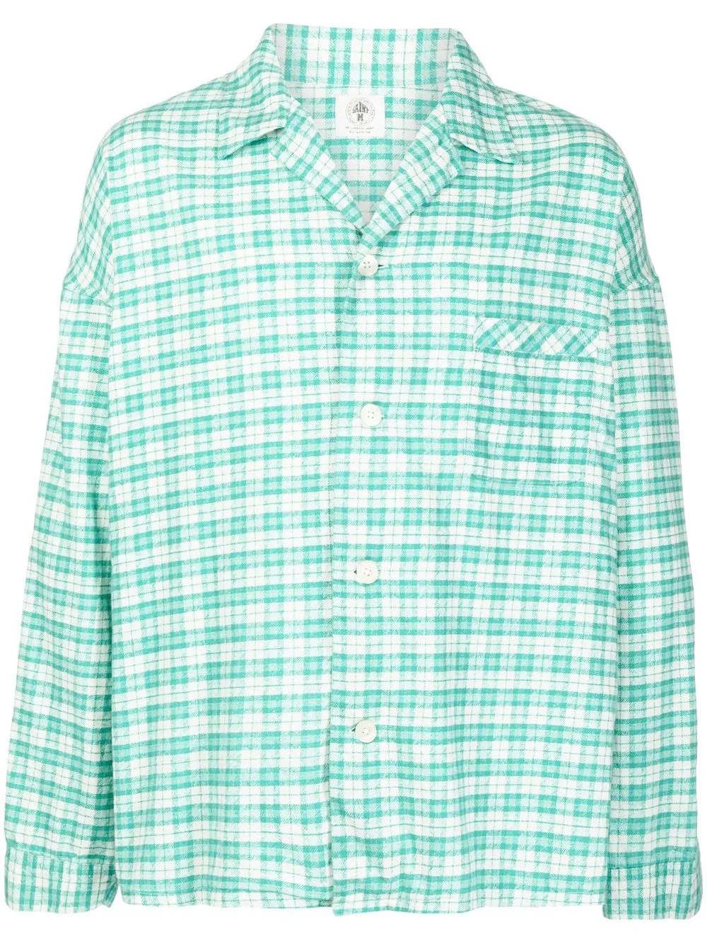 

SAINT MXXXXXX check-print button-up shirt - Green