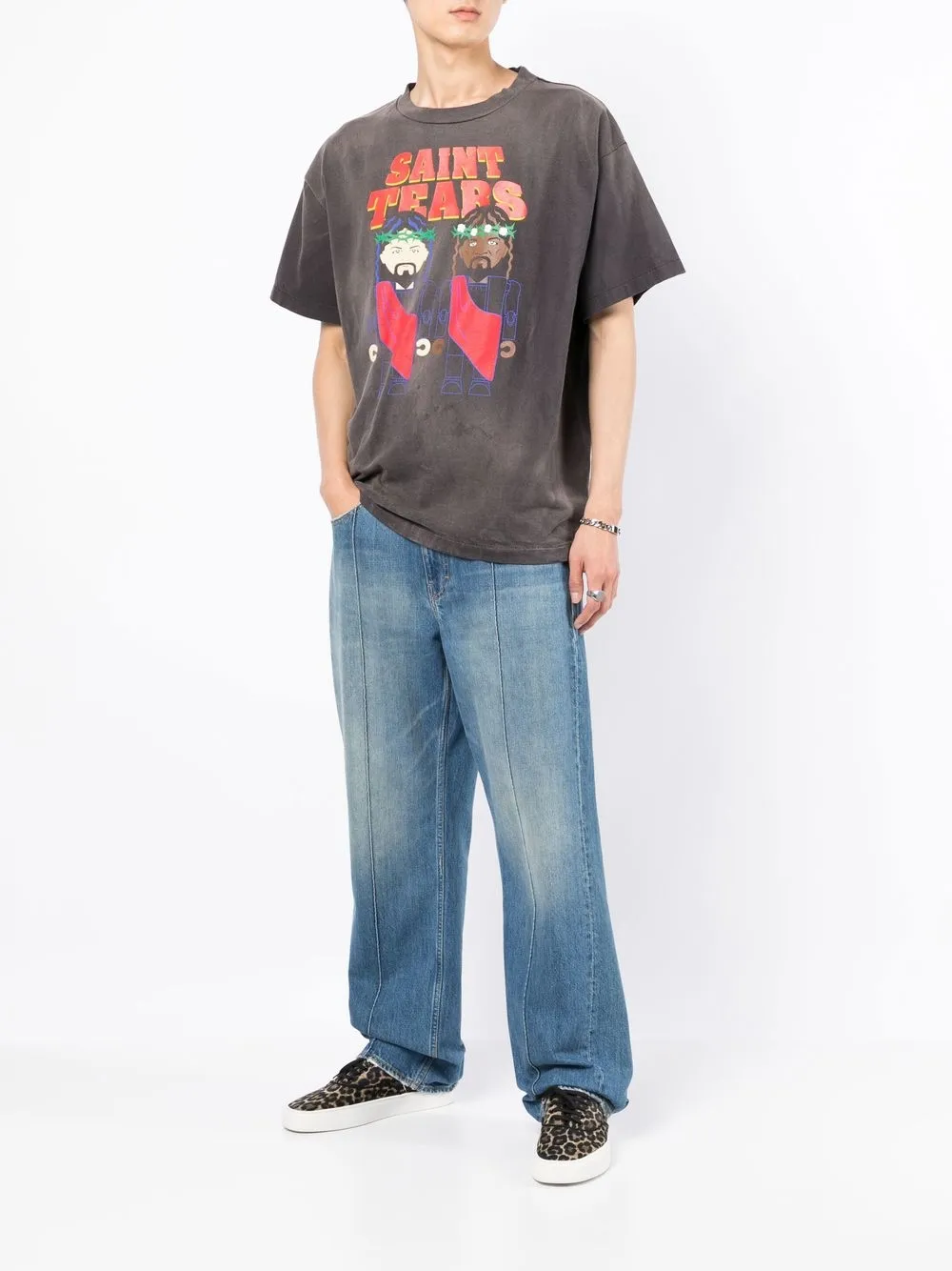 SAINT MXXXXXX T-shirt met grafische print - Grijs