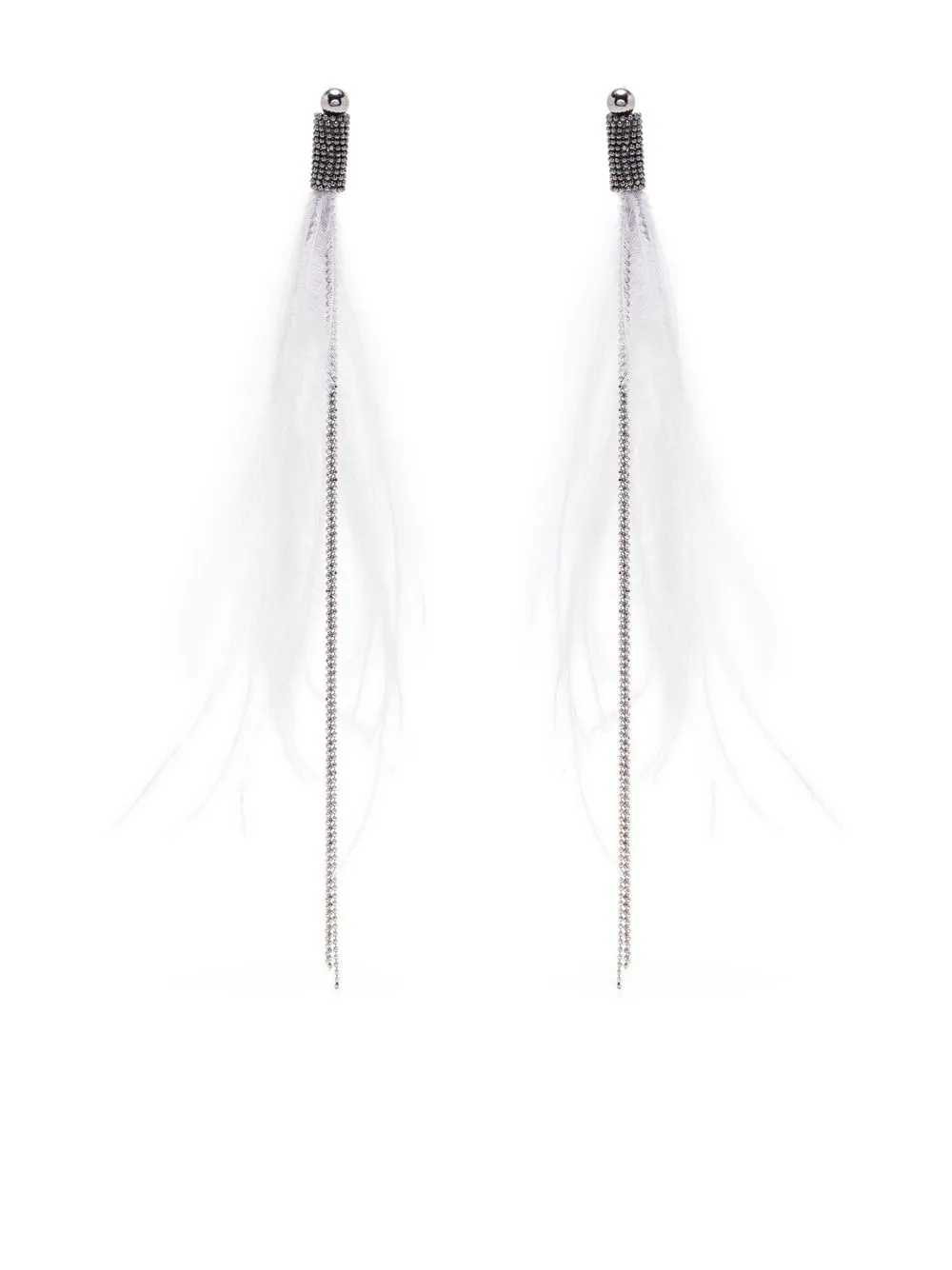 

Fabiana Filippi aretes con detalle de plumas - Gris