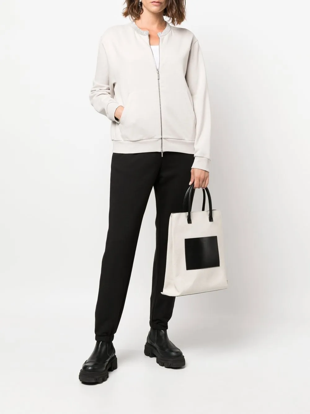 Fabiana Filippi Bomberjack met rits - Beige