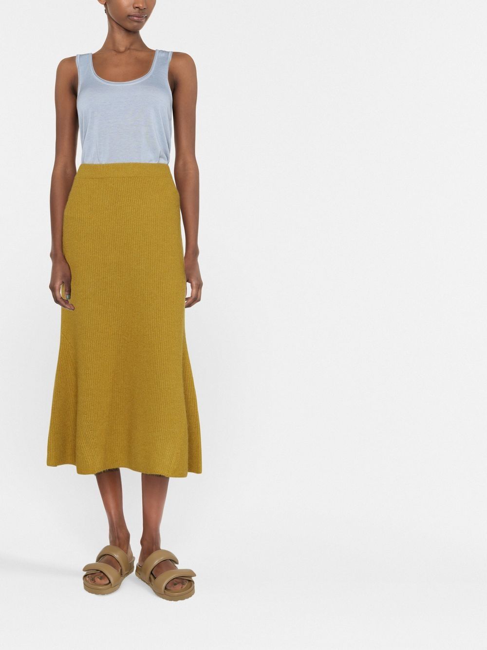 Fabiana Filippi Ribbed Knit Midi Skirt - Farfetch