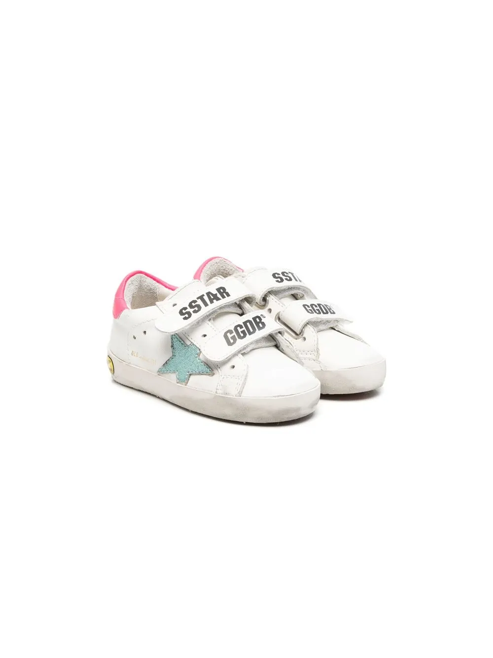 

Golden Goose Kids touch-strap logo-print sneakers - White