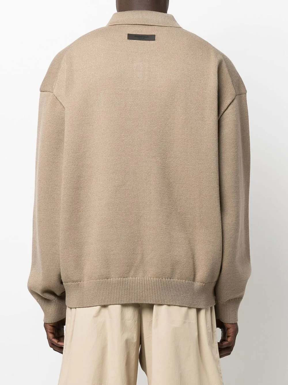 FEAR OF GOD ESSENTIALS Logo Patch Knit Polo Shirt Farfetch