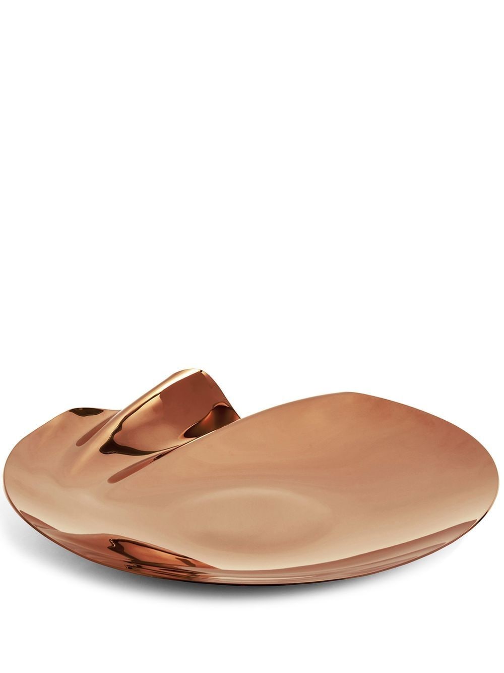 Shop Zaha Hadid Design Serenity Stainless Steel Platter In Brown